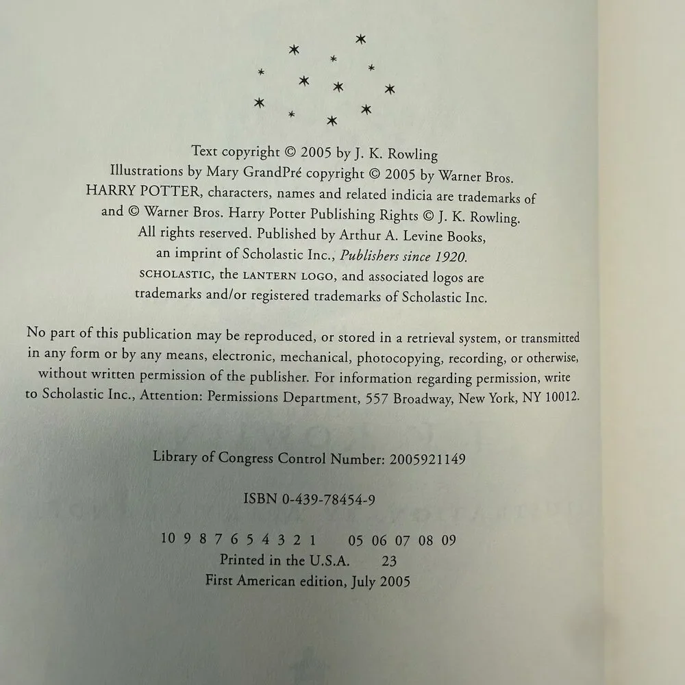 RARE 1st Edition, Printing ERROR - Harry Potter and the Half-Blood Prince